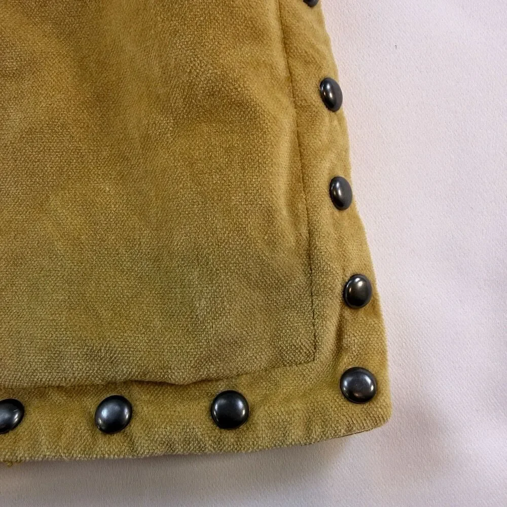 West Elm Pillow Cover Gold Bronze Button Accent 20x20 Modern Boho Square Throw